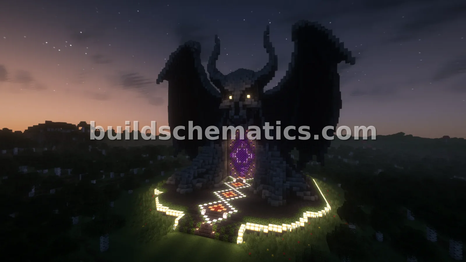 Nether Portal Skull Statue Minecraft Build — view 4