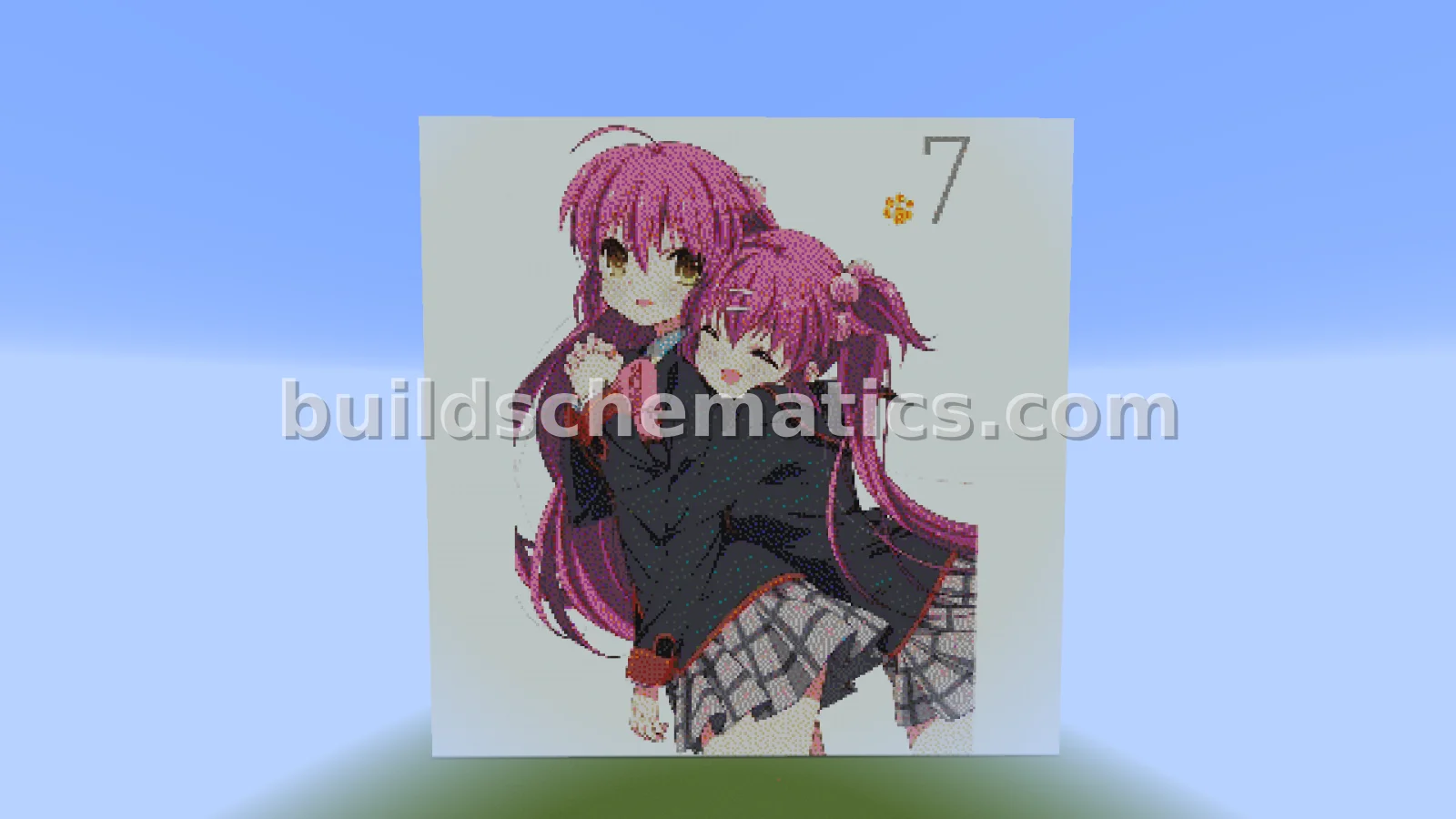 Anime Pixel Art: Kanata & Haruka