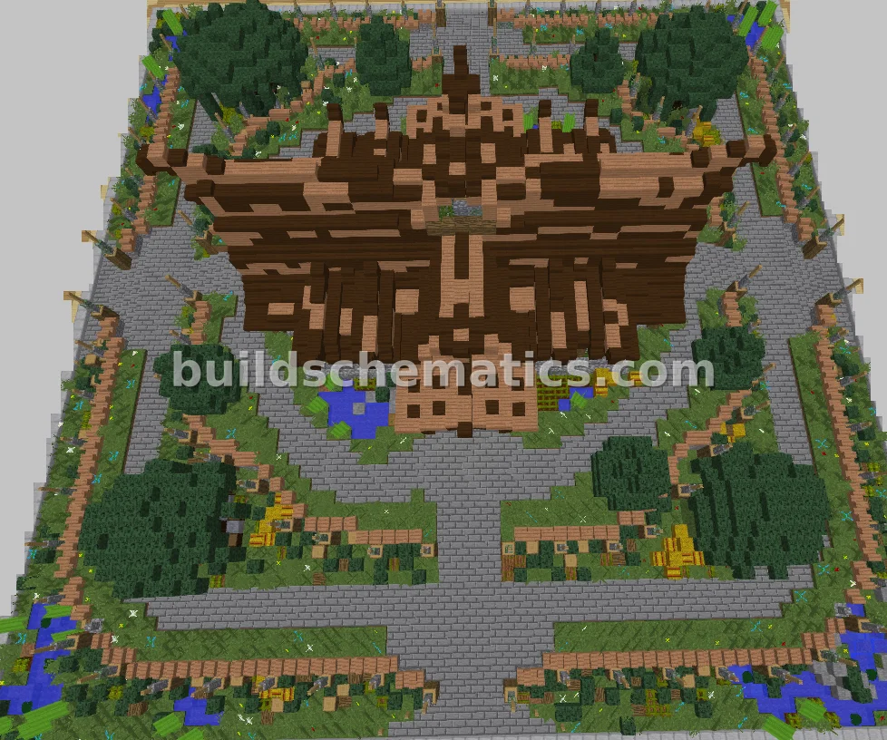 Small Wooden Server Spawn Structure — view 2