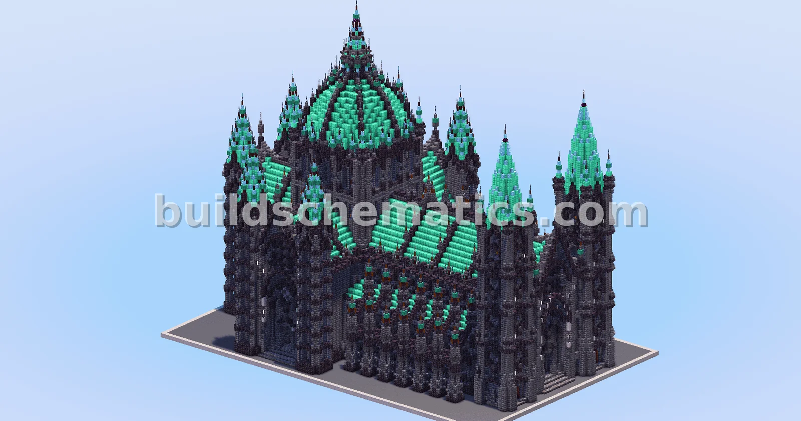 Gothic Cathedral Oxidized Copper Minecraft Build