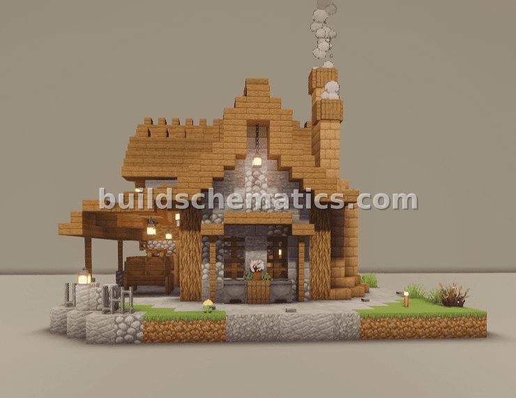 Medieval Style House With Interior — view 2