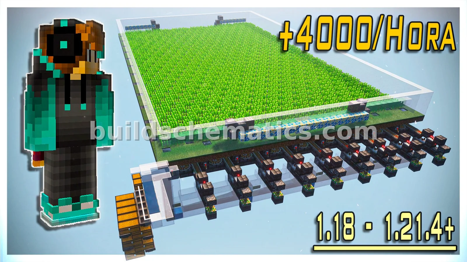 Automated Sugar Cane Farm with Slime Block Flying Machines