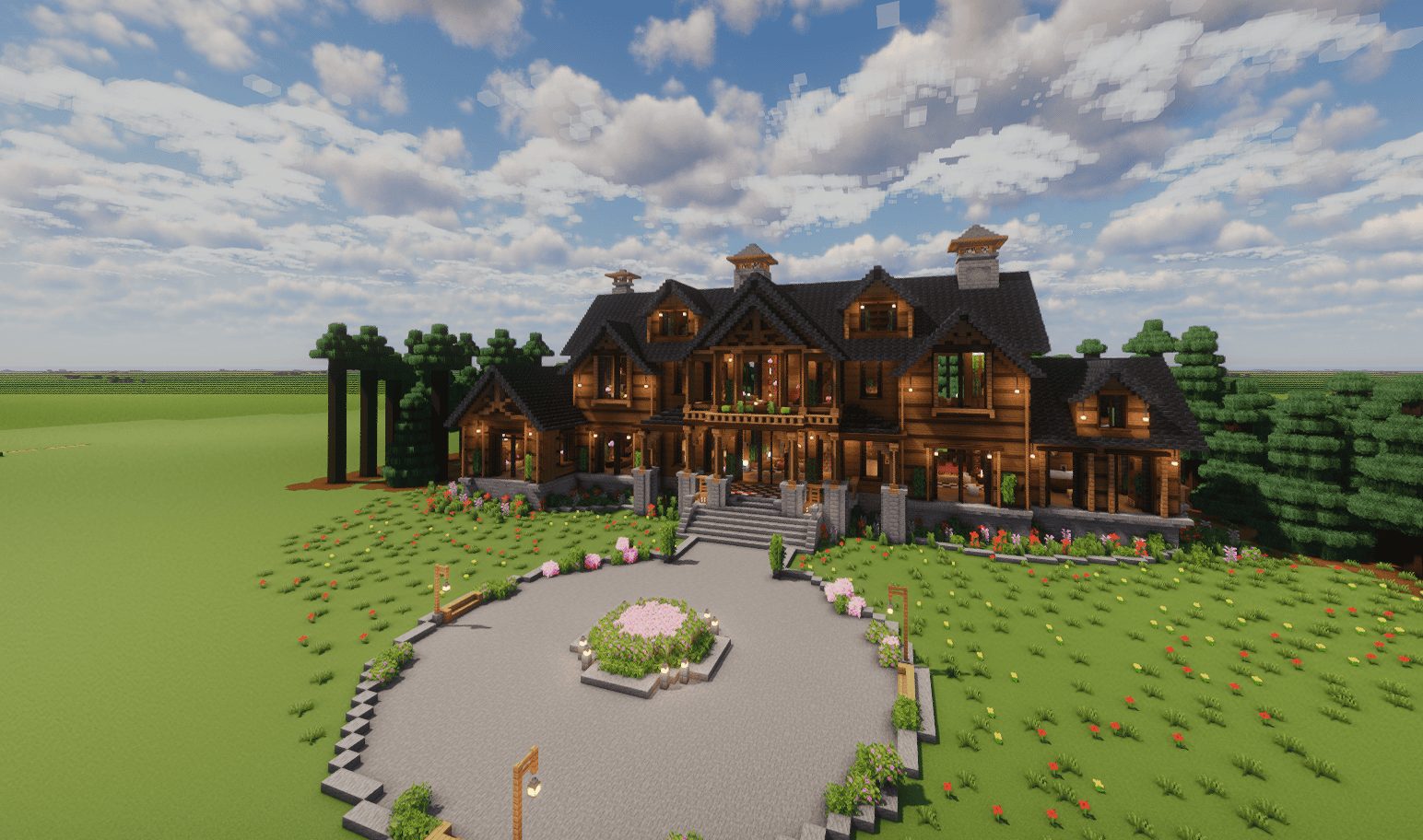 Modern Forest Mansion Survival Mega Base