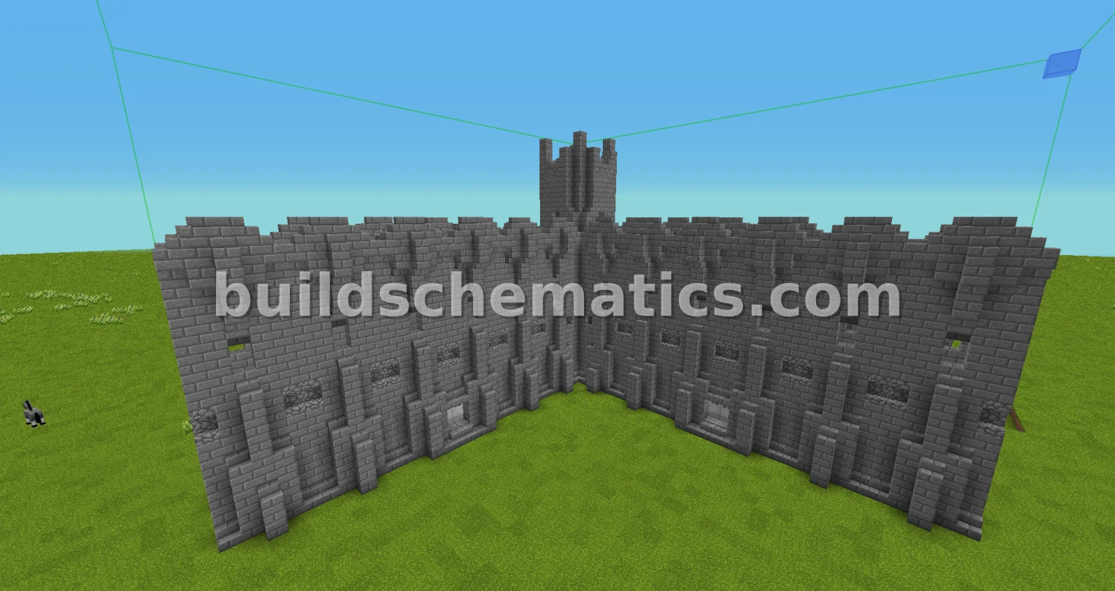 Basic Castle Corner Wall Section — view 2