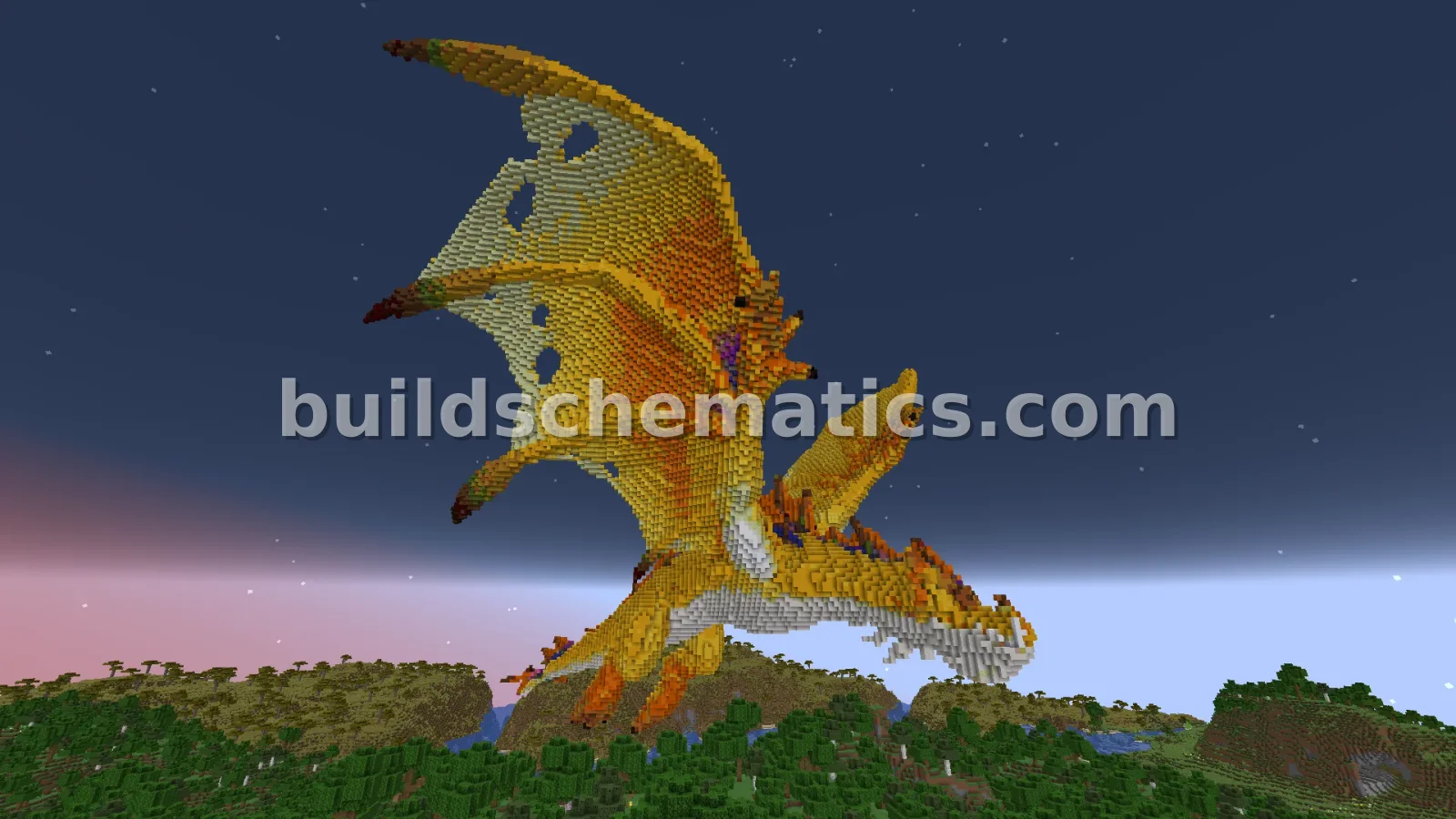 Yellow Wyvern Dragon Statue — view 3