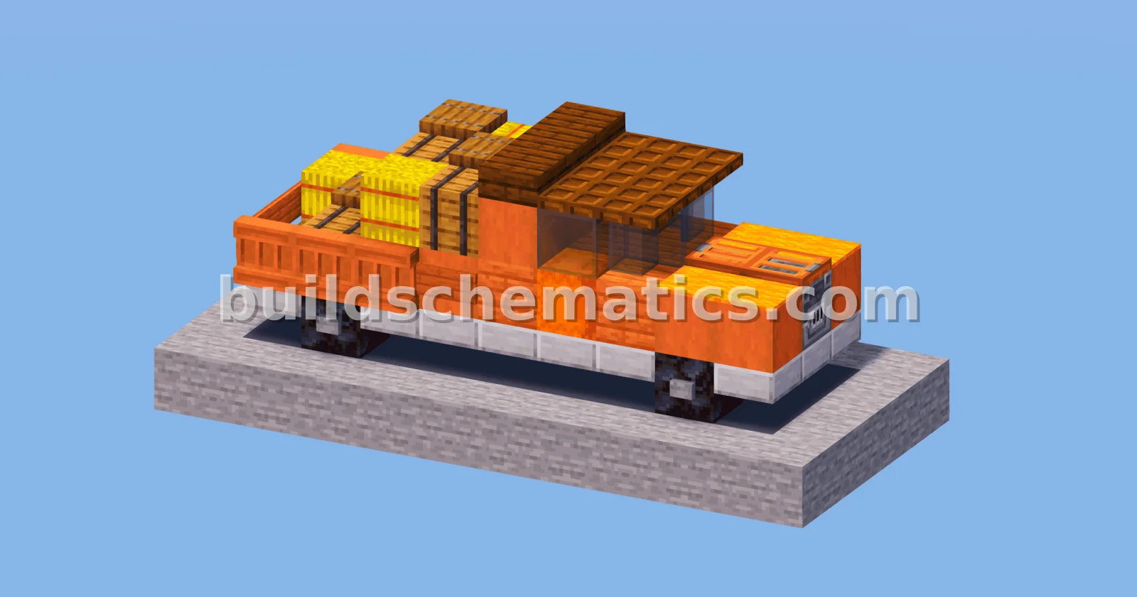 Rustic Orange Pick-up Truck