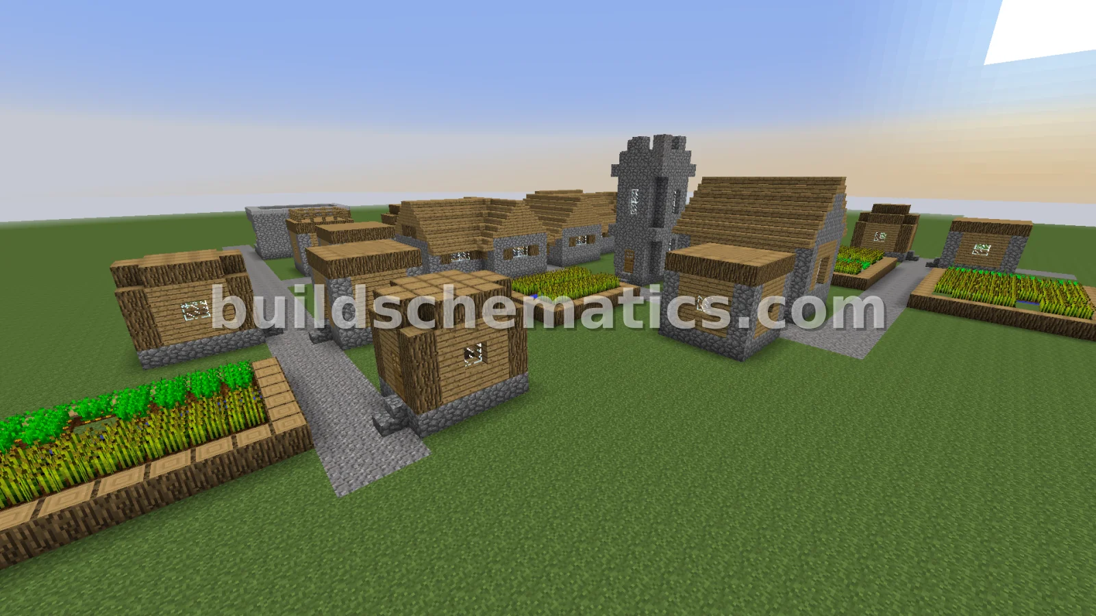 Minecraft Village with Blacksmith — view 2