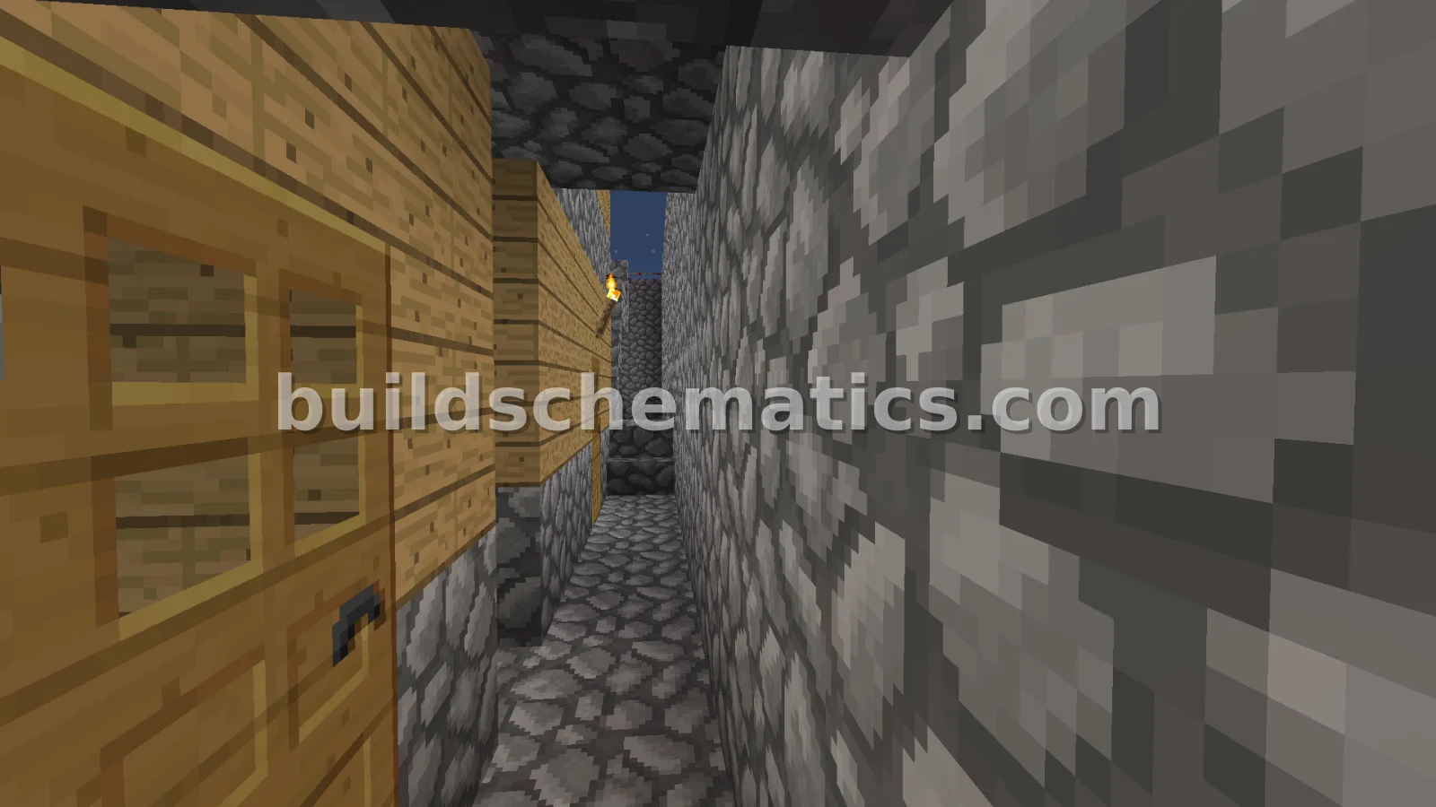 Miniature Wood and Cobblestone Town — view 3