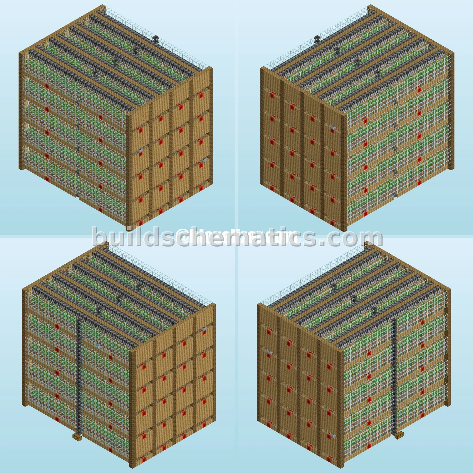 Minecraft Sugarcane Farm Schematic