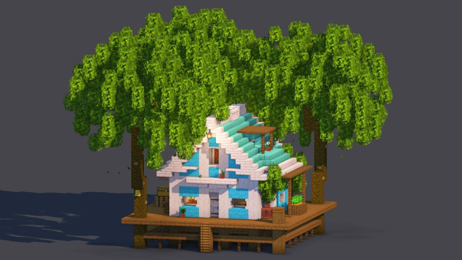 Decorated Tropical Stilt House for Coastal Minecraft Biomes