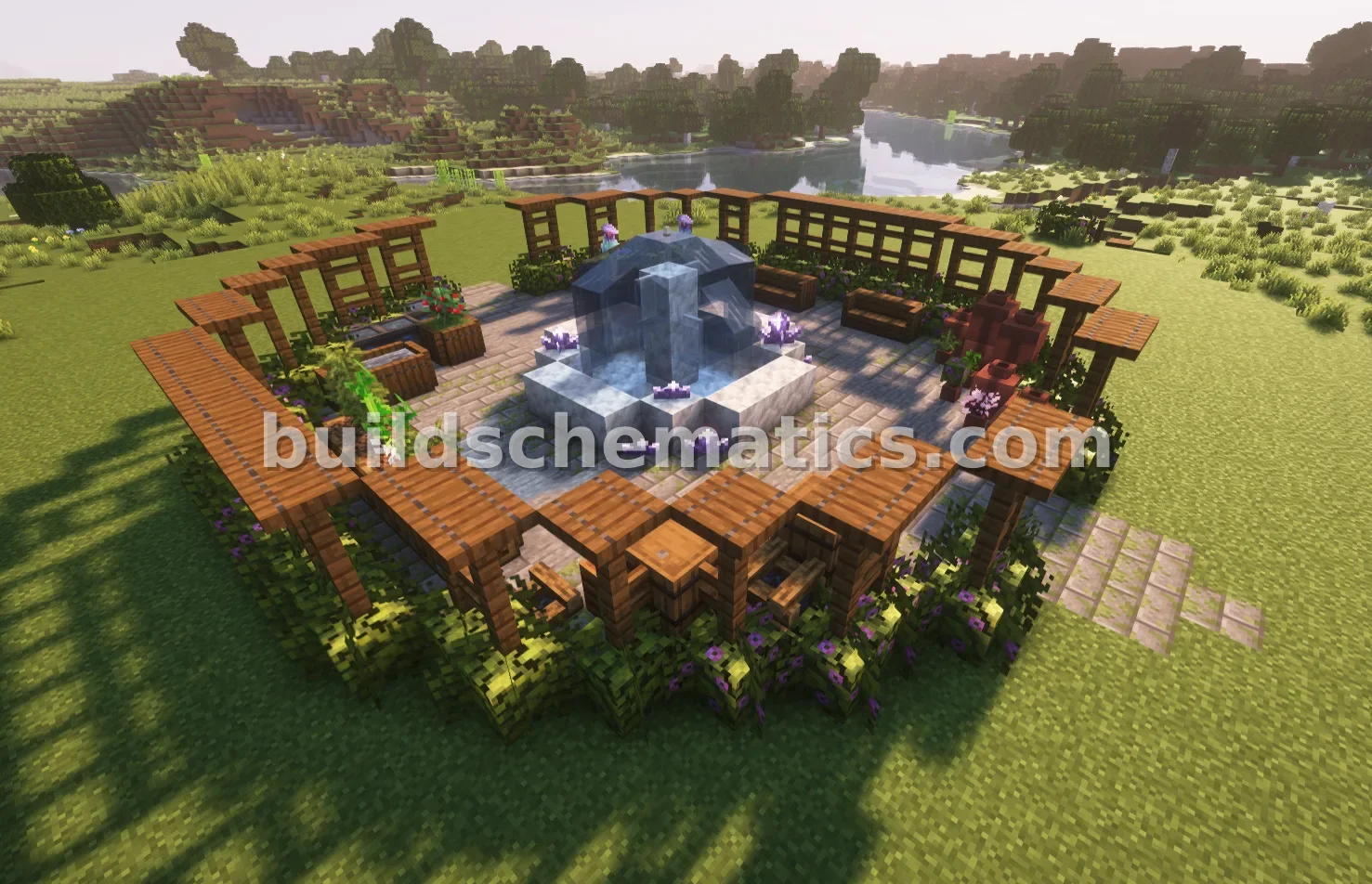Circle Garden with Fountain Schematic