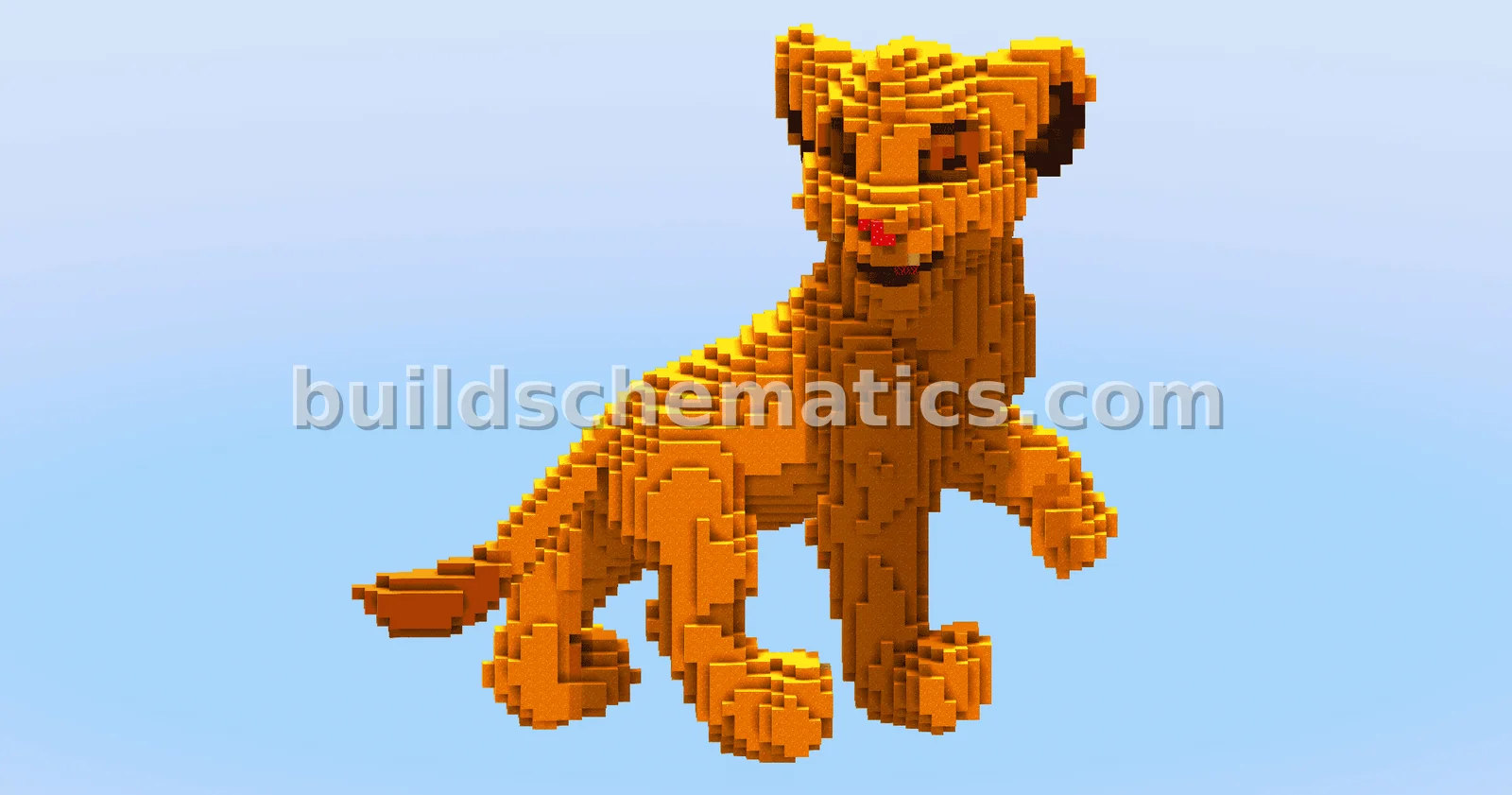 Young Simba Minecraft Statue