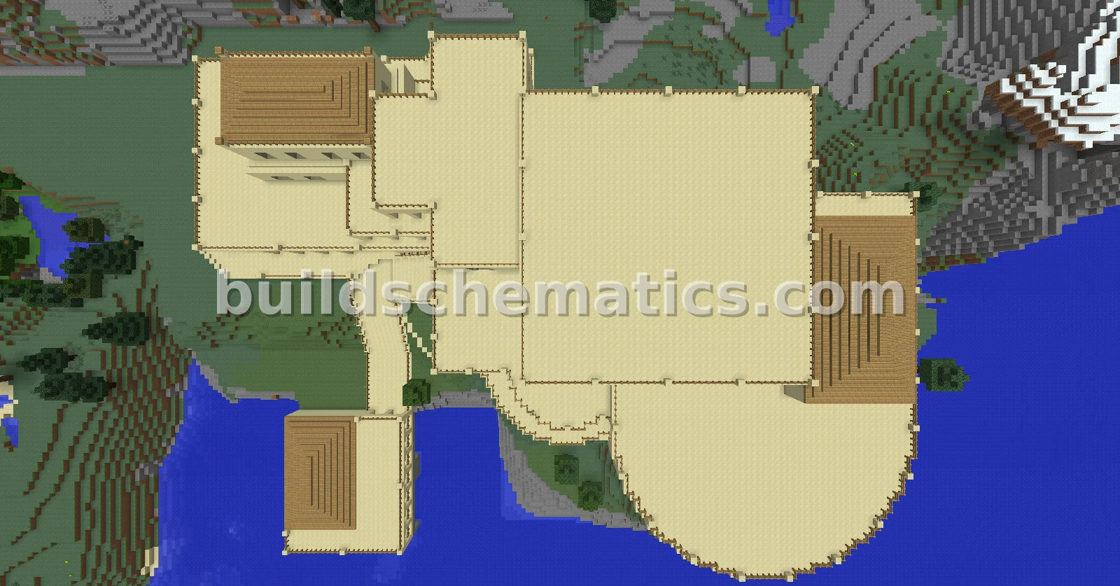 Sandstone Cliffside Mansion with Boat Dock — view 4