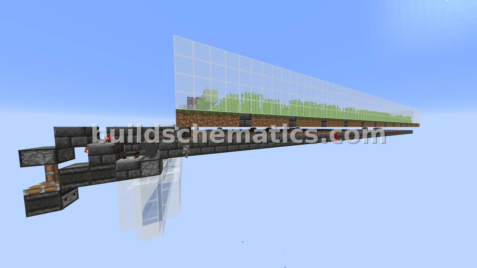 Automated Sugar Cane Farm with Slime Block Flying Machines — view 3