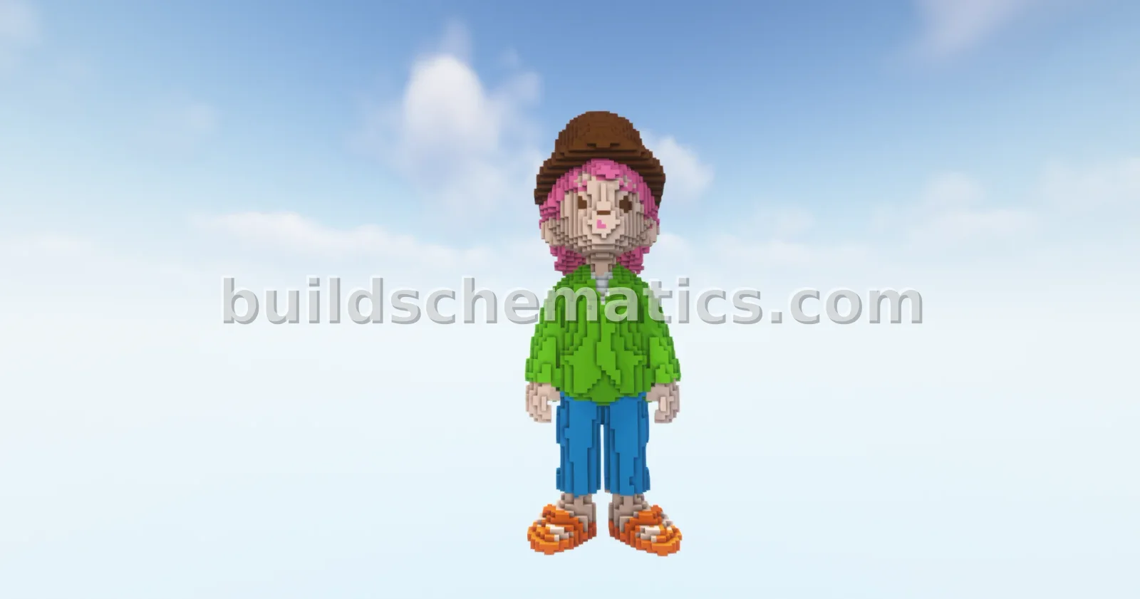Minecraft Boy Hat Statue Decoration