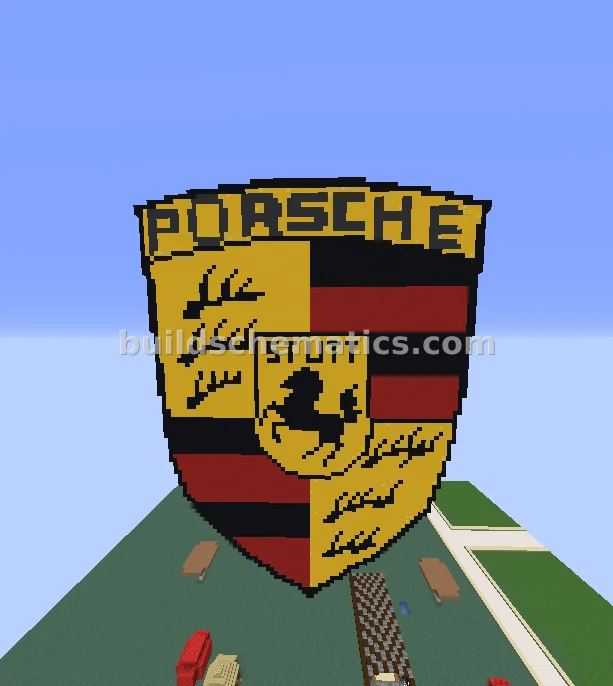 Large Porsche Logo Pixel Art