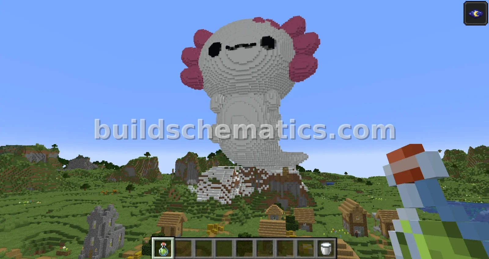 Minecraft Axolotl Statue Build — view 3
