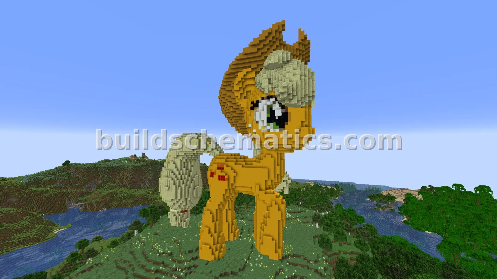 Minecraft Applejack Statue Build — view 3