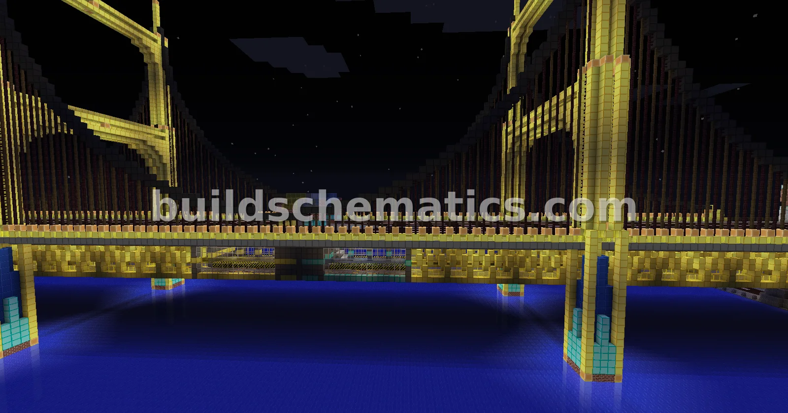 Golden Bridge With Train Station — view 2