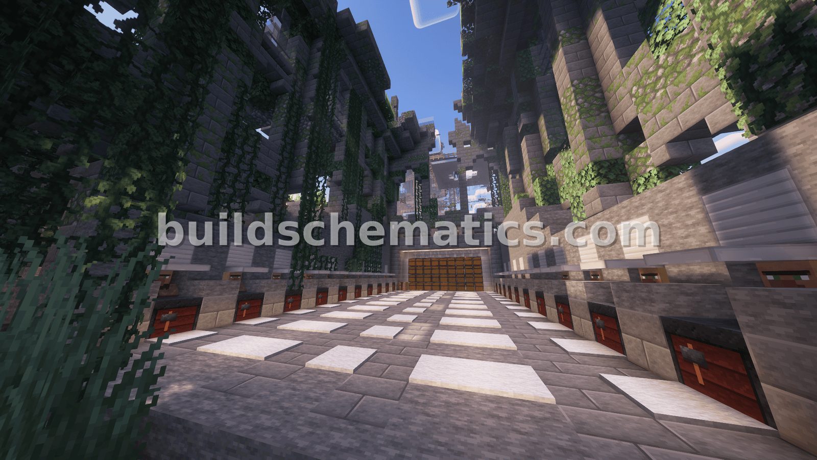 Iron Storage System With Villager Trading — view 2