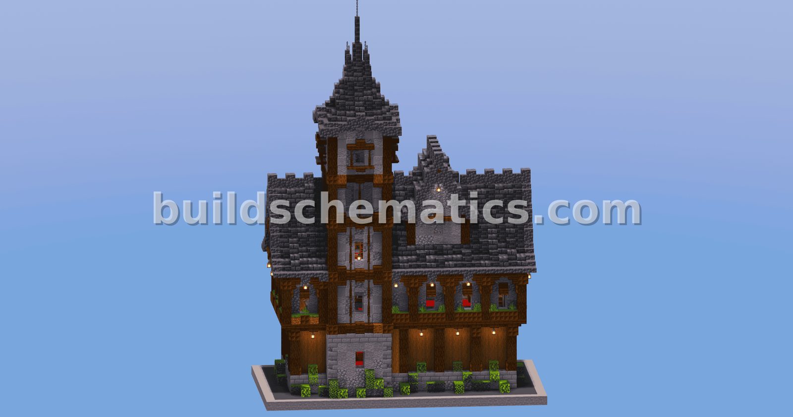 Medieval Town Hall Deepslate Structure