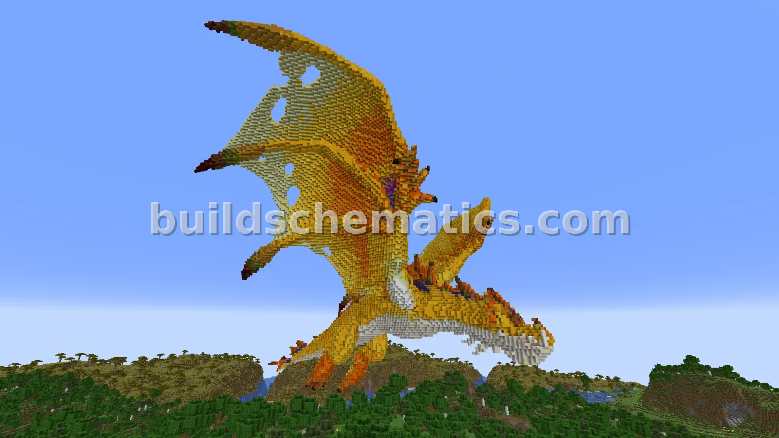 Yellow Wyvern Dragon Statue — view 4