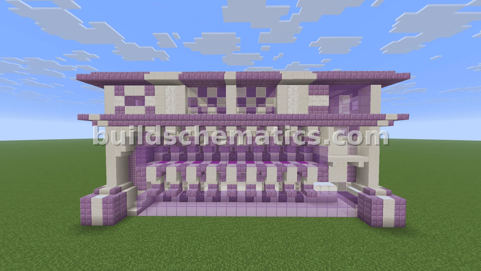 Elegant Purple White Trading Hall — view 2