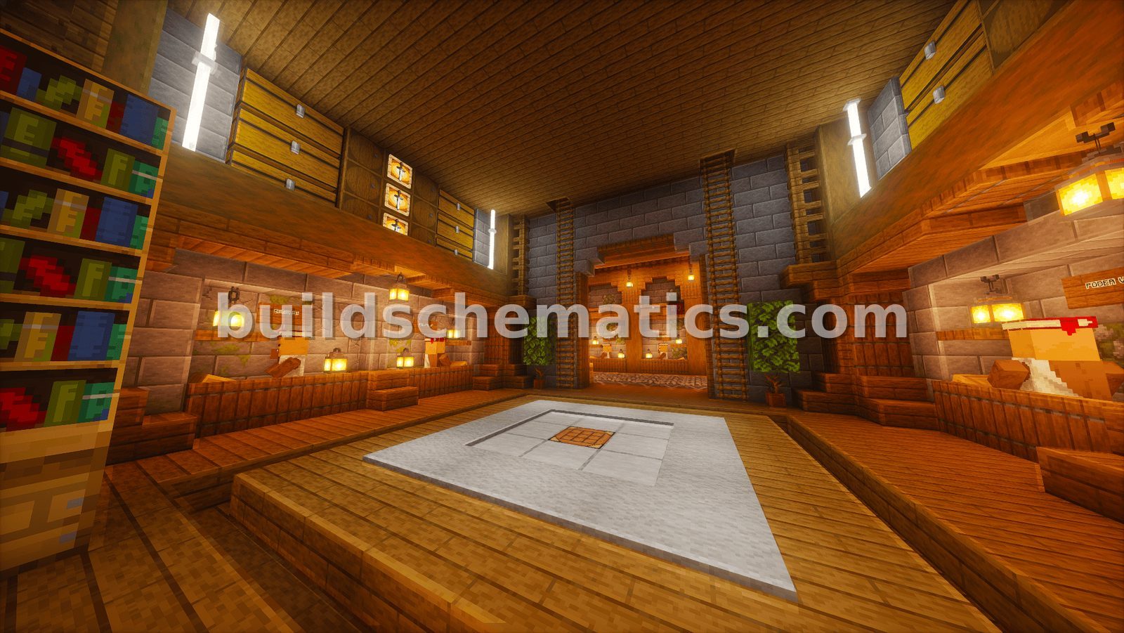 Decorated Medieval Villager Trading Hall — view 3