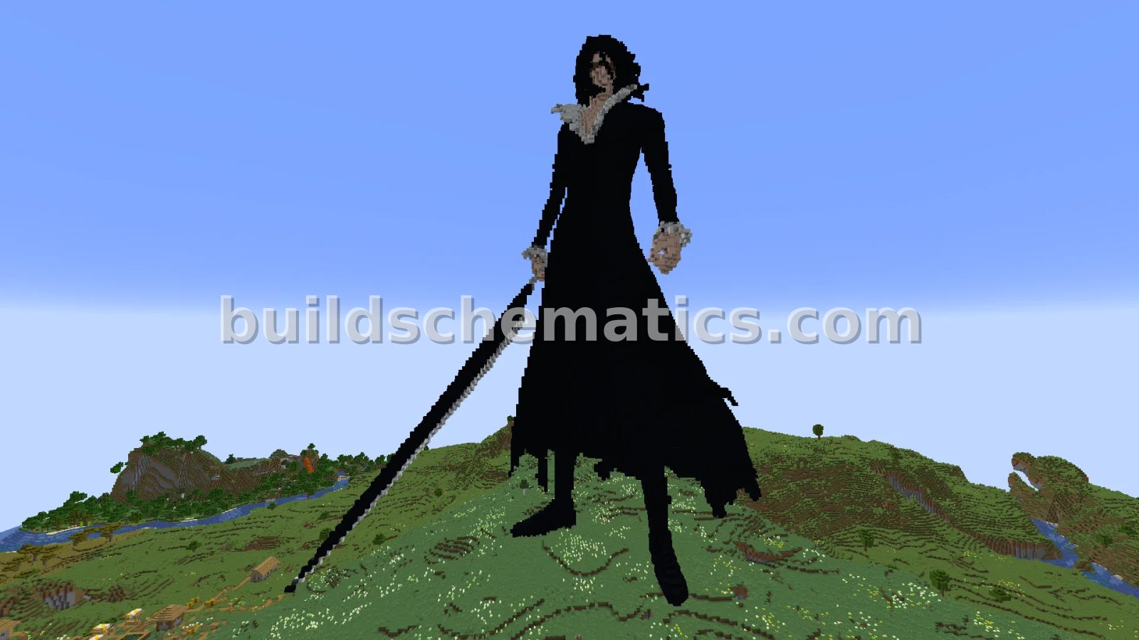 Zangetsu Bleach Statue – Large Scale Minecraft Build — view 4