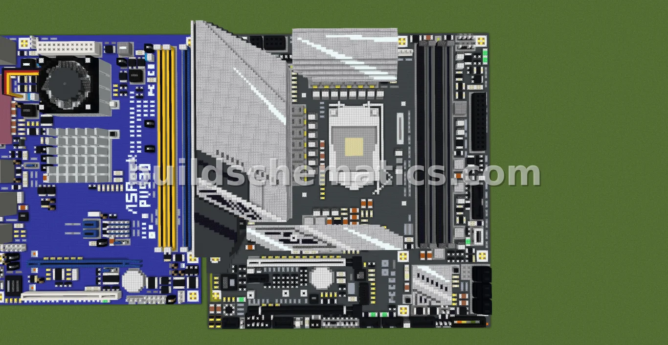 Intel Z590M Gaming X Motherboard Voxel Art — view 2