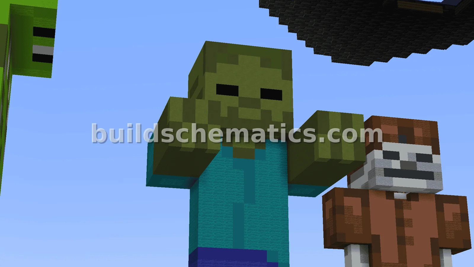 Minecraft Zombie Statue 1:1 Scale