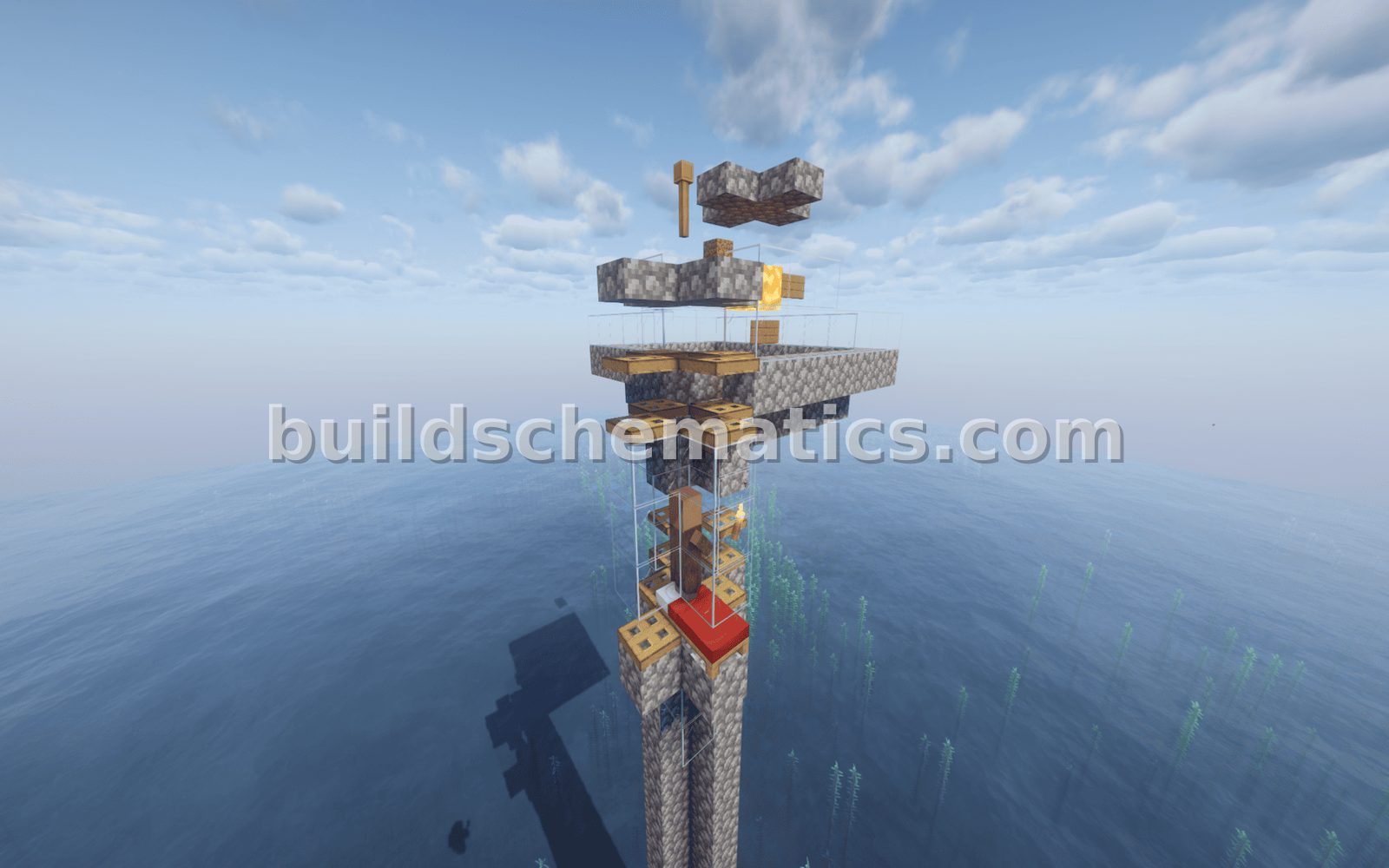 Efficient 10×10 Minecraft Raid Farm Schematic — view 2