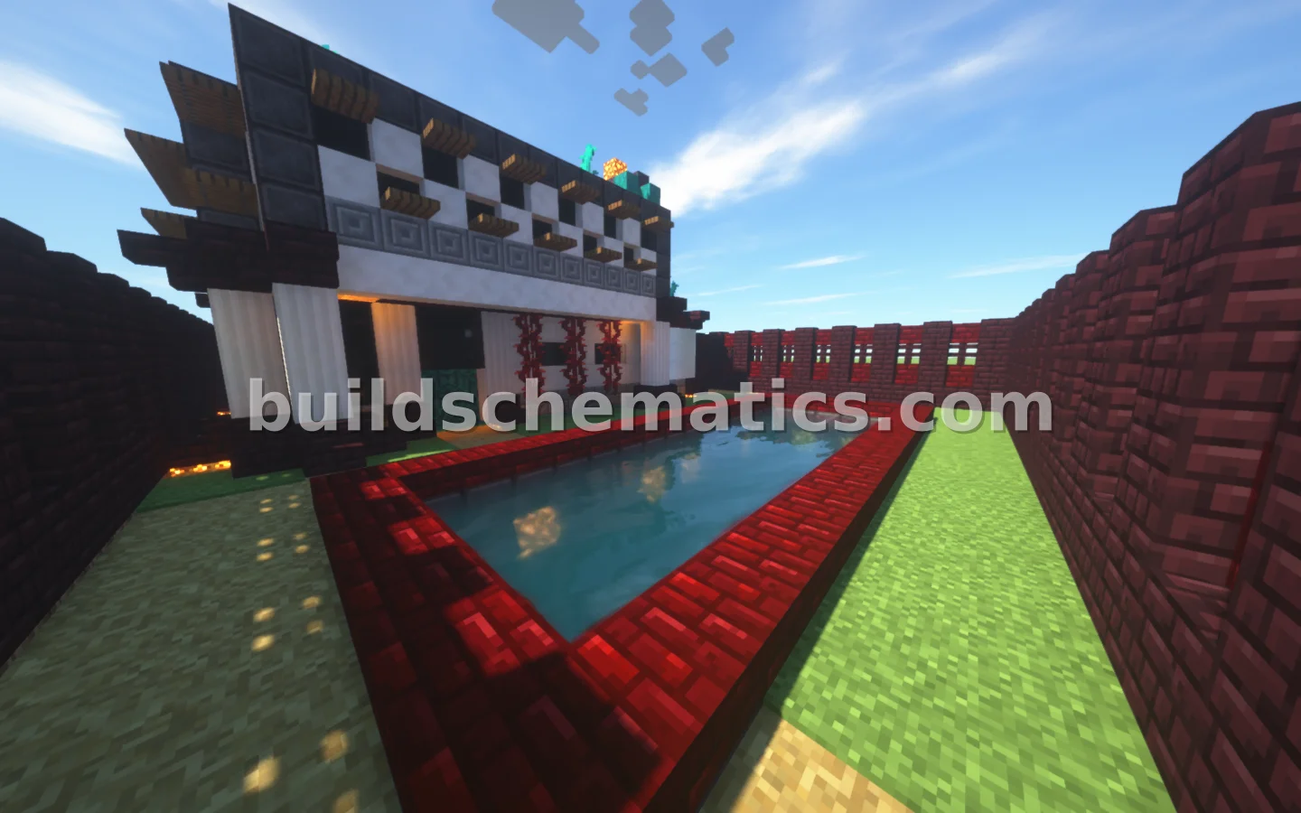 Nether House With Pool And Lava Wall — view 2