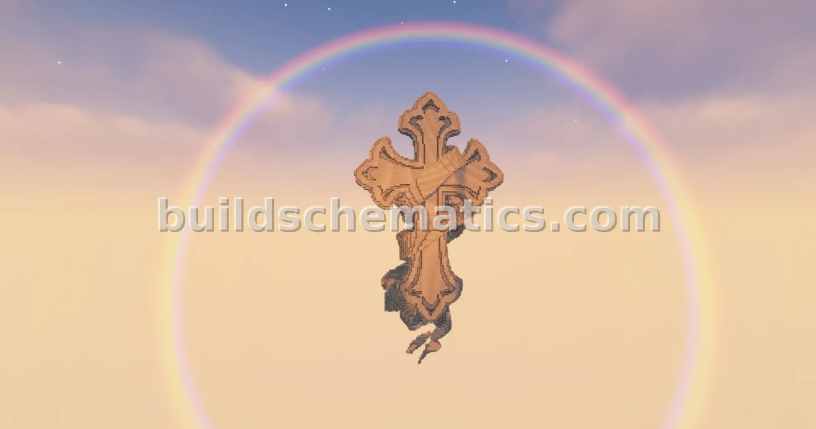 Coiled Cross Statue Minecraft Build — view 2