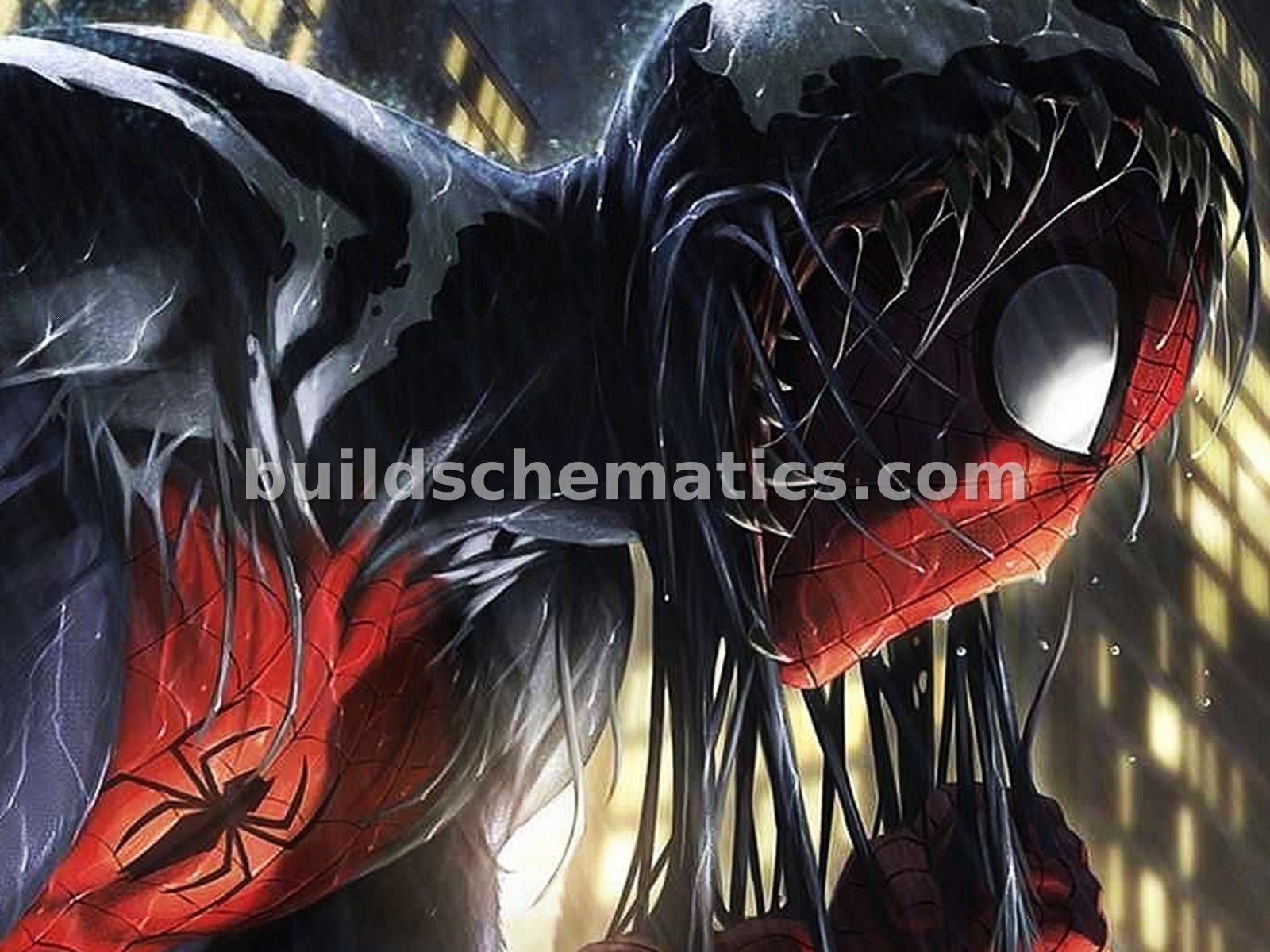 Venom Consuming Spiderman Pixel Art — view 2