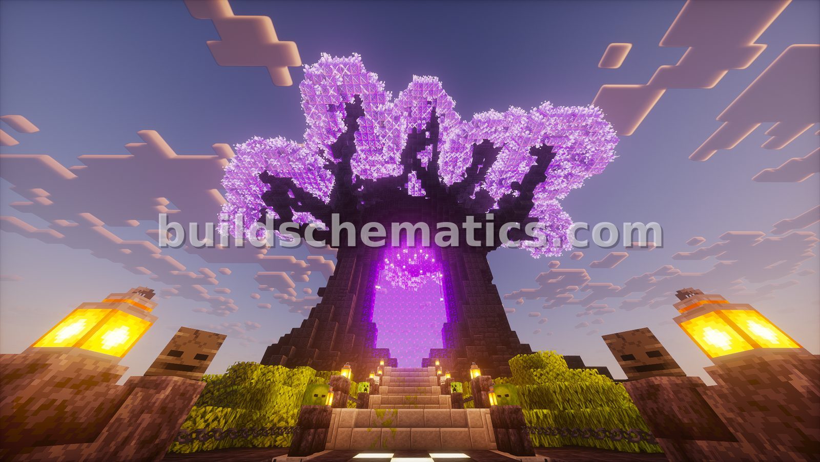 Custom Amethyst Tree Nether Portal Design — view 5