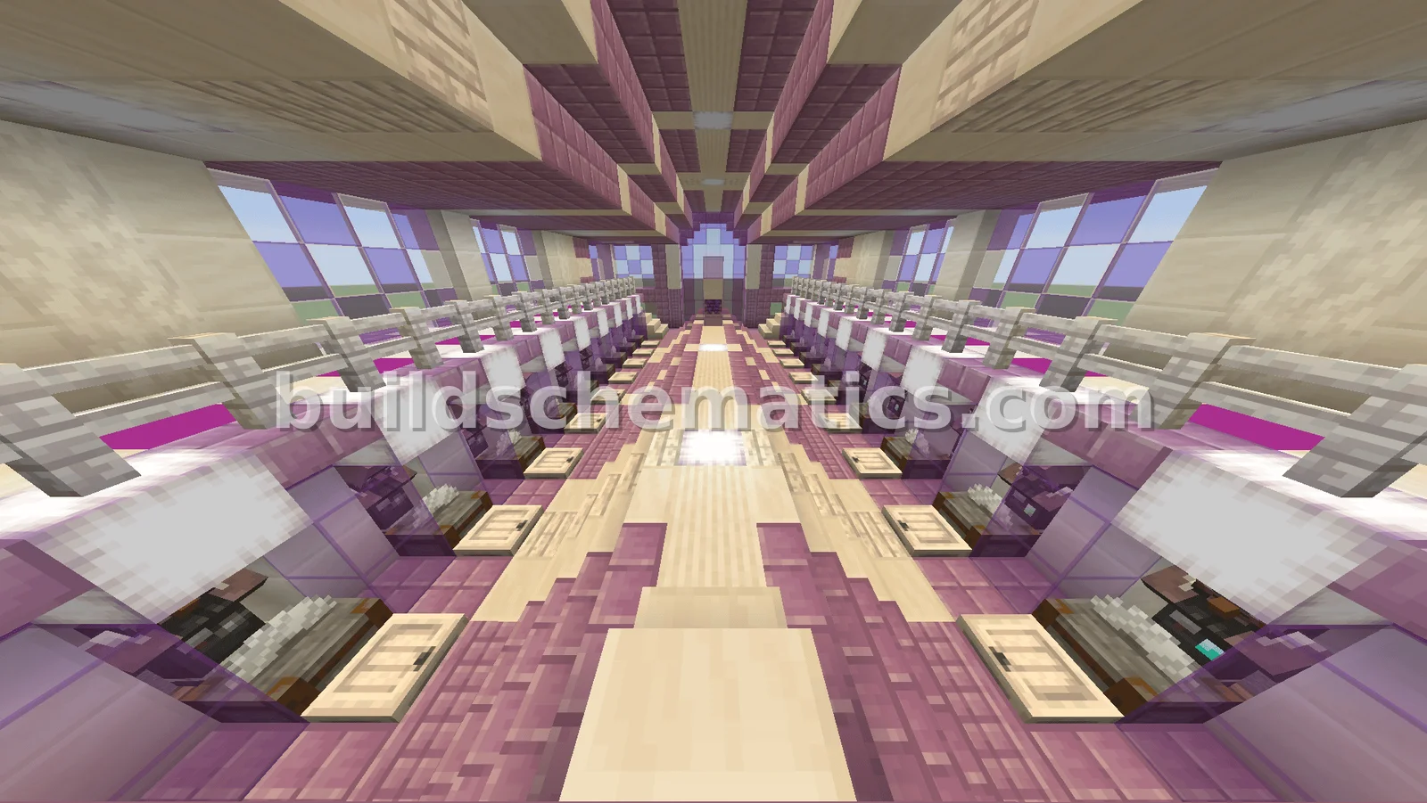 Elegant Purple White Trading Hall — view 5