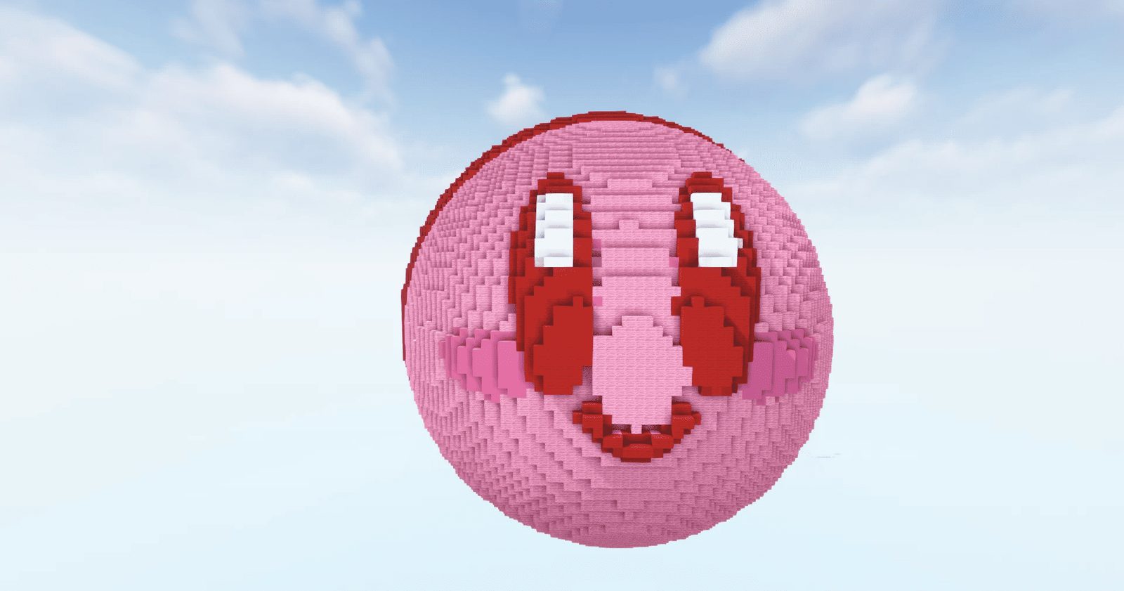 Large Scale Kirby 3D Pixel Art Statue