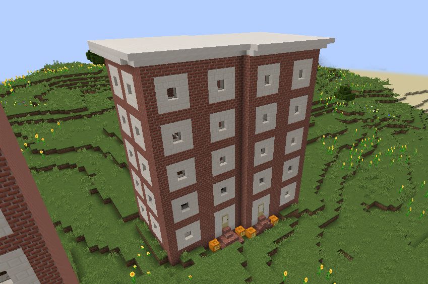 Small Brick Townhouse With Jack-o-Lanterns