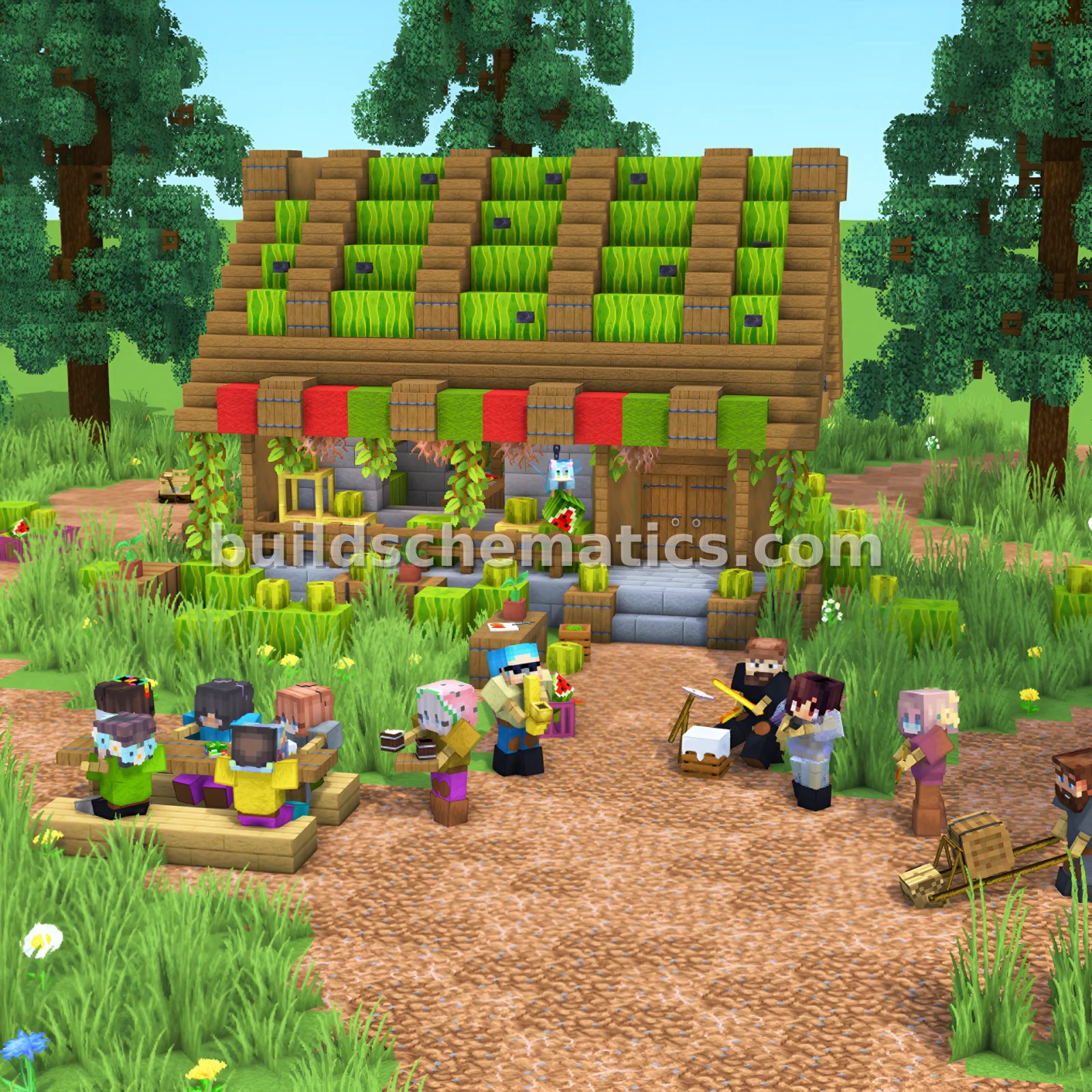Colorful Market Watermelon Festival Build