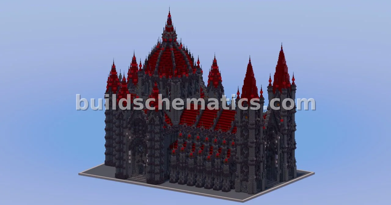 Dark Red Gothic Cathedral