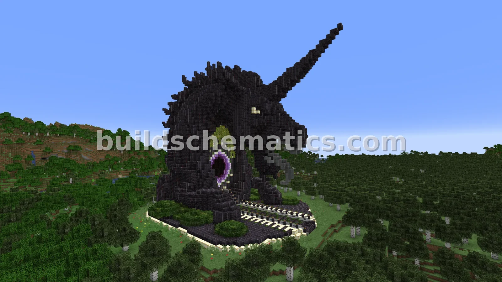 Dark Unicorn Nether Portal Statue