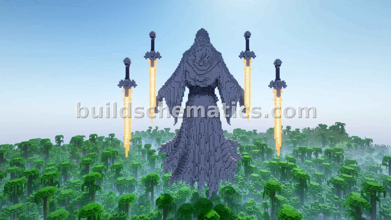 Ghost Blades Statue Minecraft Build — view 2