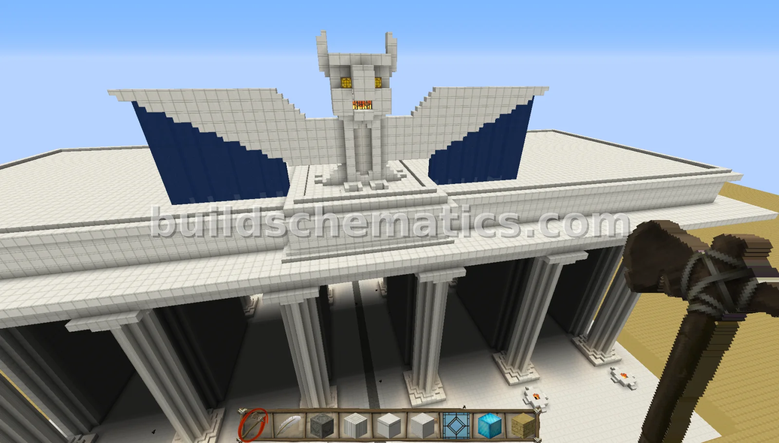 Grand Archway With Owl Statue — view 2