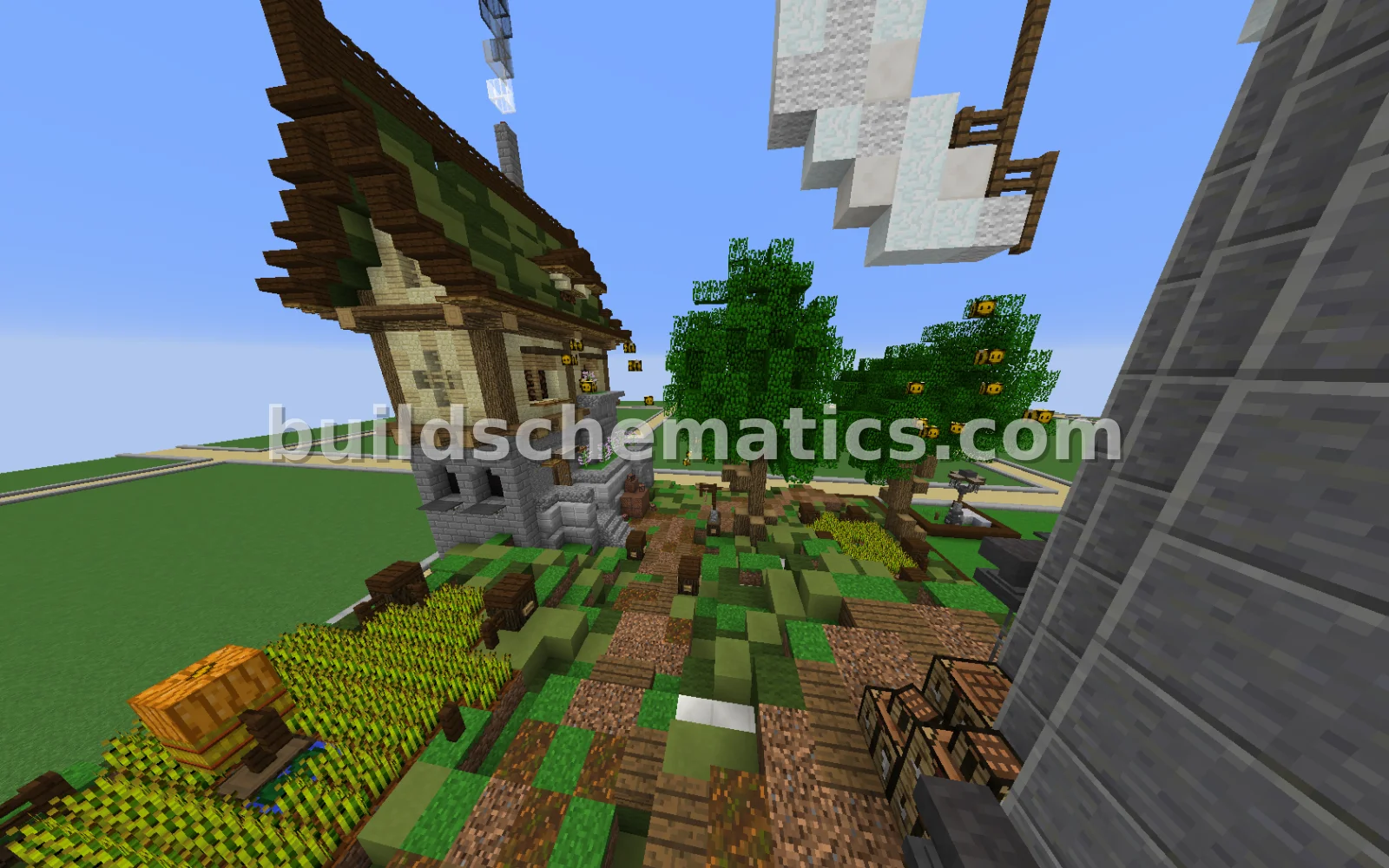 Medieval Houses With Nature Elements