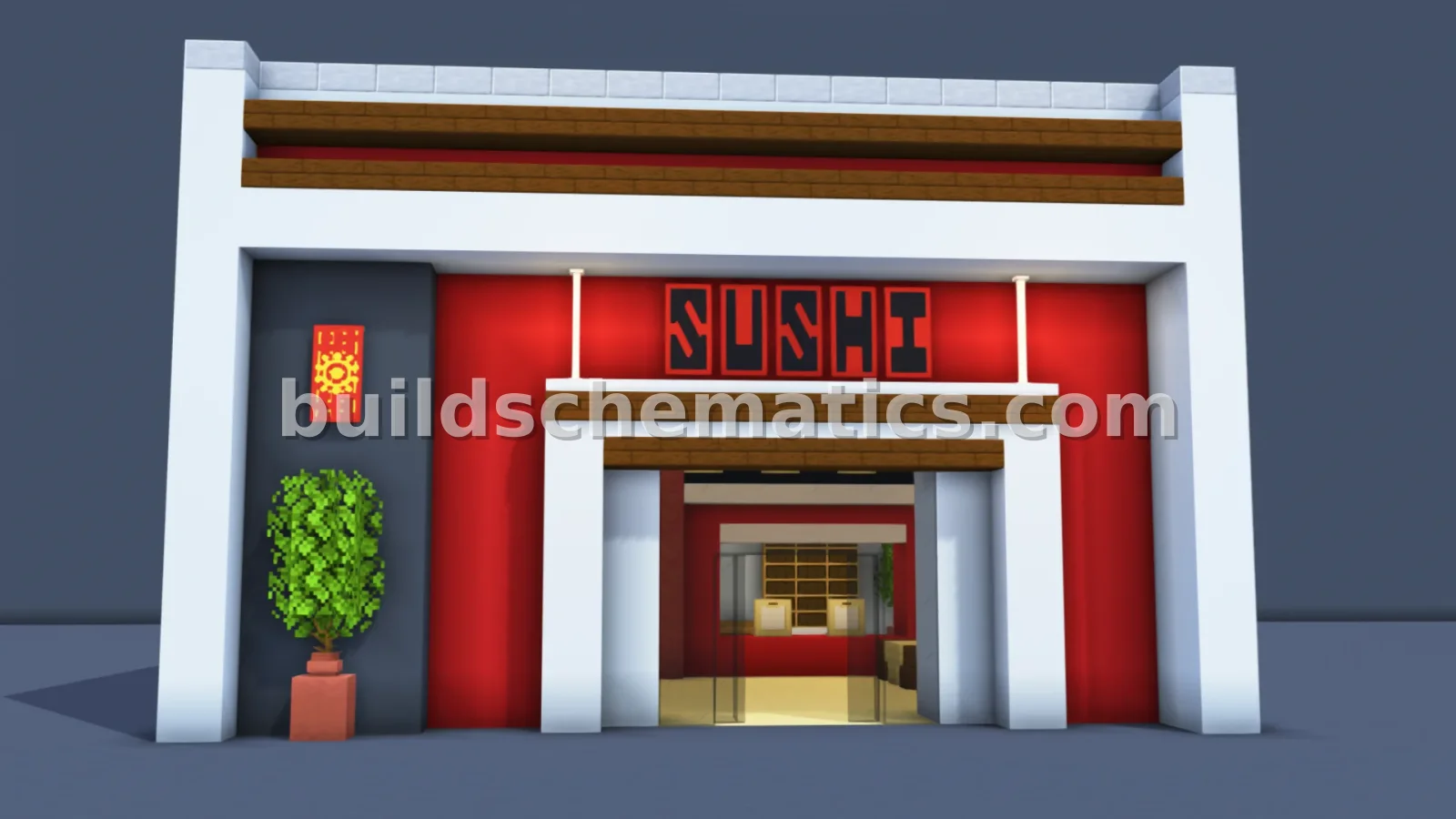 Simple Sushi Shop With Interior