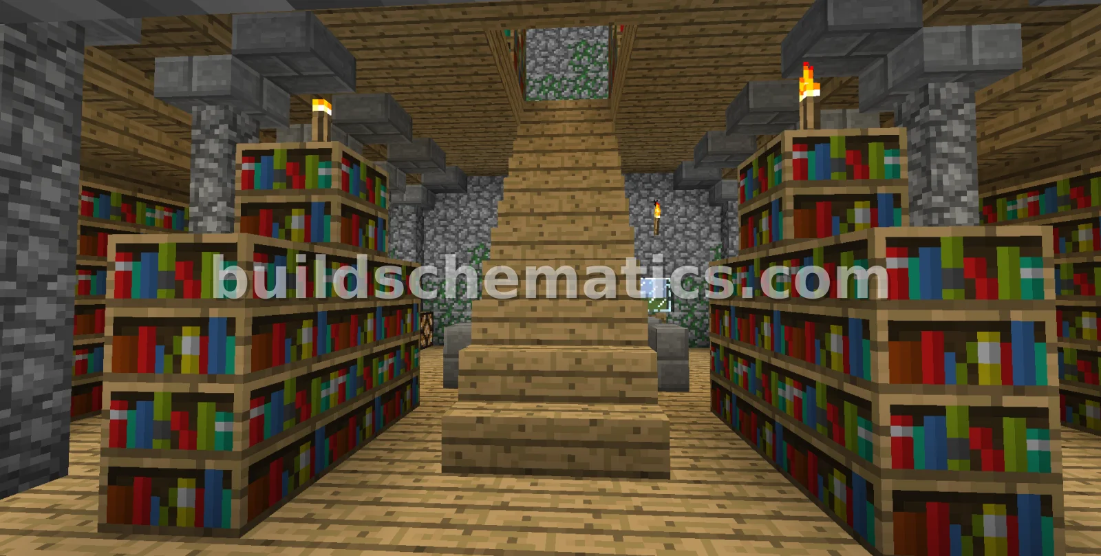 Cobblestone Library with Floral Exterior — view 3