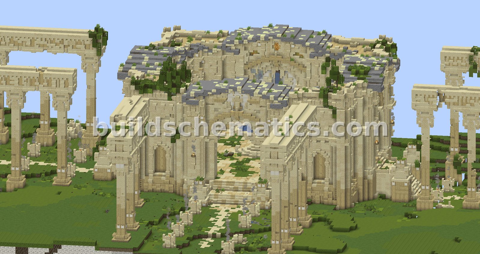 Overgrown Temple Ruins Structure