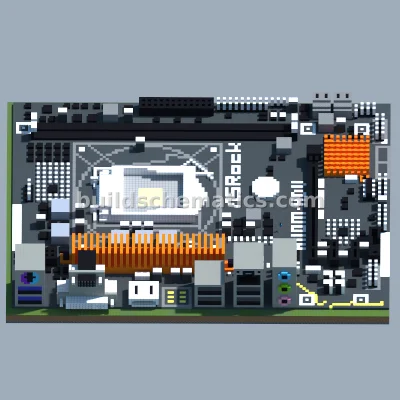 ASRock H110M-HDV Motherboard Pixel Art — view 3