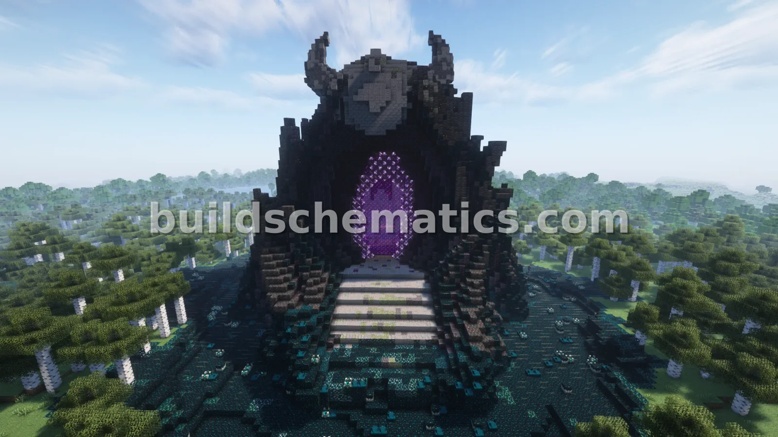 Warden Skull Nether Portal Statue V03 — view 2